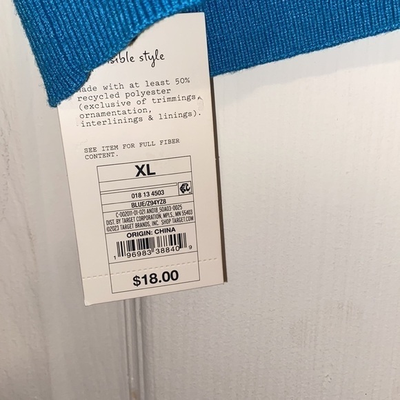 A New Day WOMAN V-Neck Bralette Sweater in a vibrant blue size XL new with tags - Picture 9 of 10